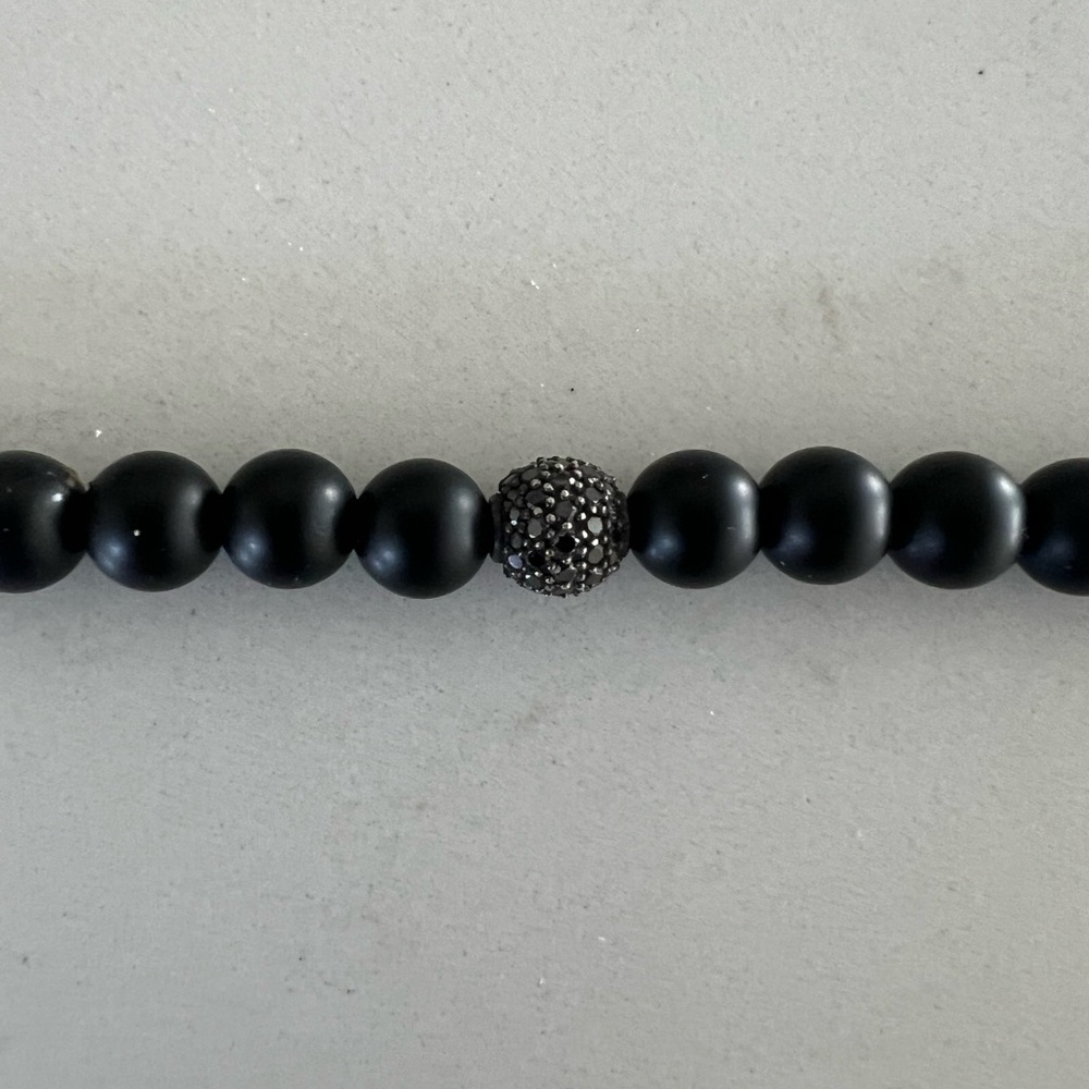Spiritual Beads Necklace with Pave Diamond